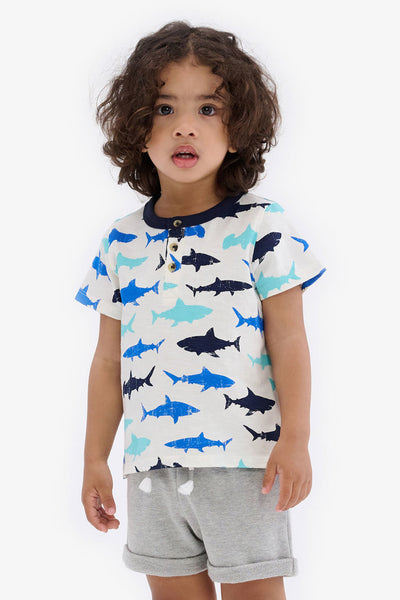 Baby Boy Shirt Hatley Sea Sharks Henley