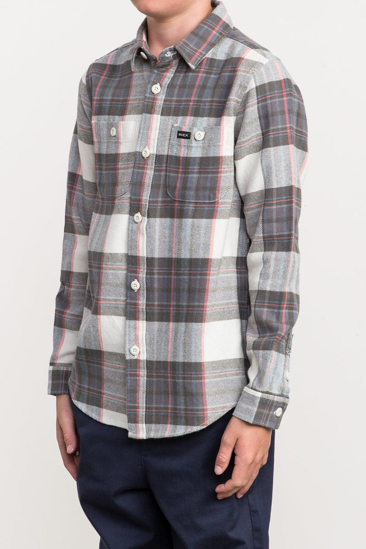 RVCA Ludlow Flannel Longsleeve - Silver Bleach