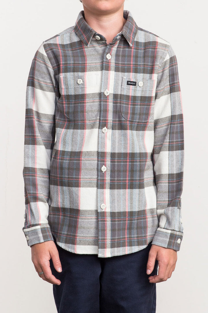 RVCA Ludlow Flannel Long Sleeve - Silver Bleach