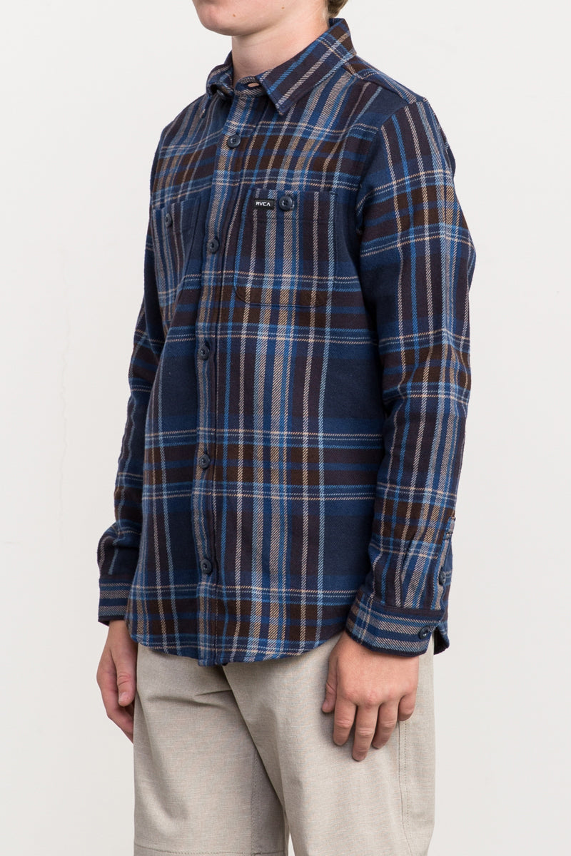 RVCA Ludlow Flannel Longsleeve - Shady Blue