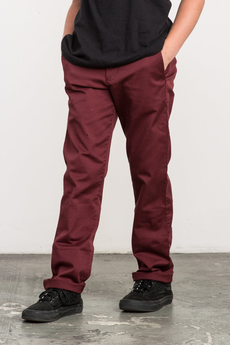 RVCA Weekday Stretch Pant - Bordeaux