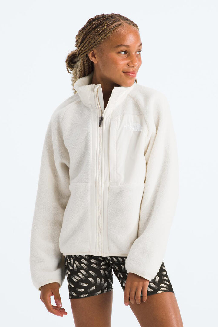Girls Jacket North Face Yumiori Fleece Jacket White Dune Mini Ruby