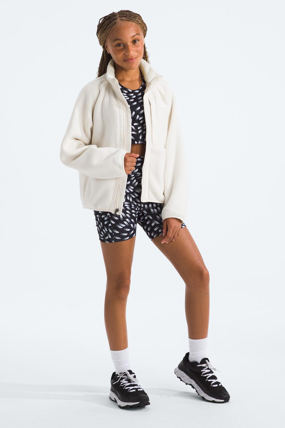 Girls Jacket North Face Yumiori Fleece Jacket White Dune