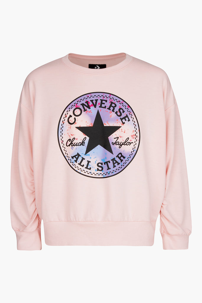 Boxy Sweatshirt Kids Converse - Storm Pink Mini Ruby – Chuck Patch