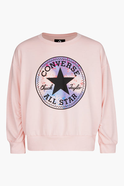 Converse Kids Chuck Patch Boxy Sweatshirt - Storm Pink