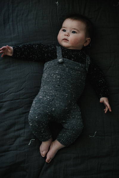 Mini Sibling Baby Knit Romper - Grey