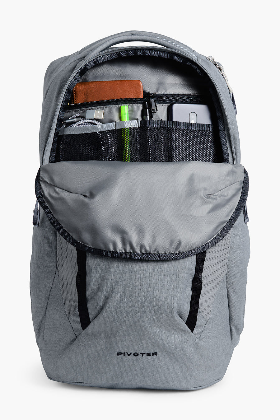 The North Face Pivoter Backpack, Mid Grey Dark Heather/TNF Black The North Face Pivoter Backpack, Mid Grey Dark Heather/TNF Black
