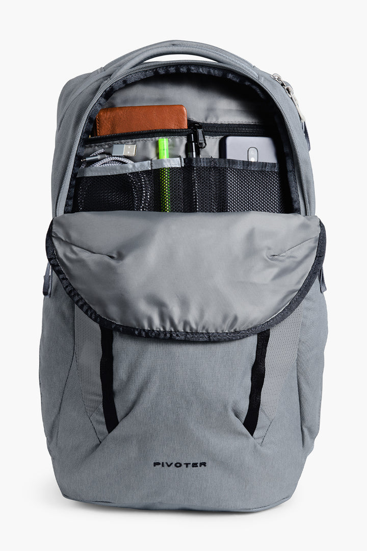 north face elevated pivoter backpack The North Face Pivoter Backpack, Mid Grey Dark Heather/TNF Black