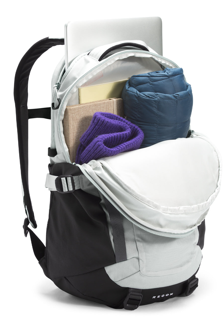 Kids Backpack North Face Recon - Tin Grey Dark Heather open top