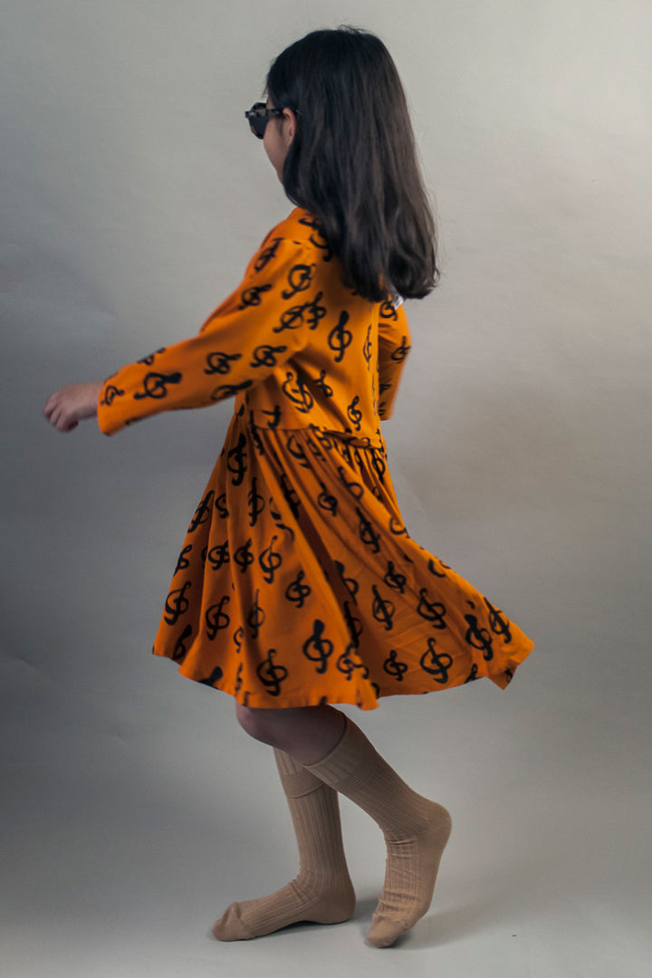 Beau Loves Collar Dress - Orange