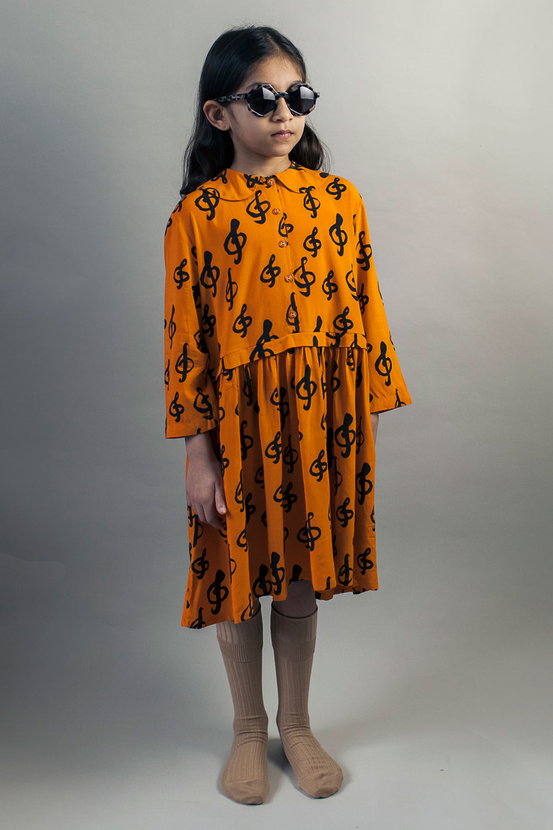 Beau Loves Collar Dress - Orange