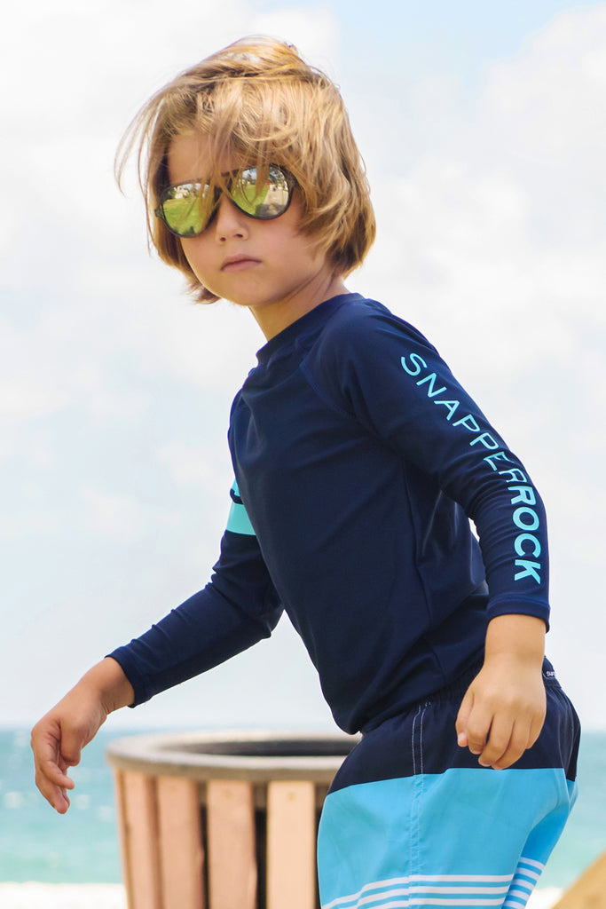 Boys navy blue rash on sale guard