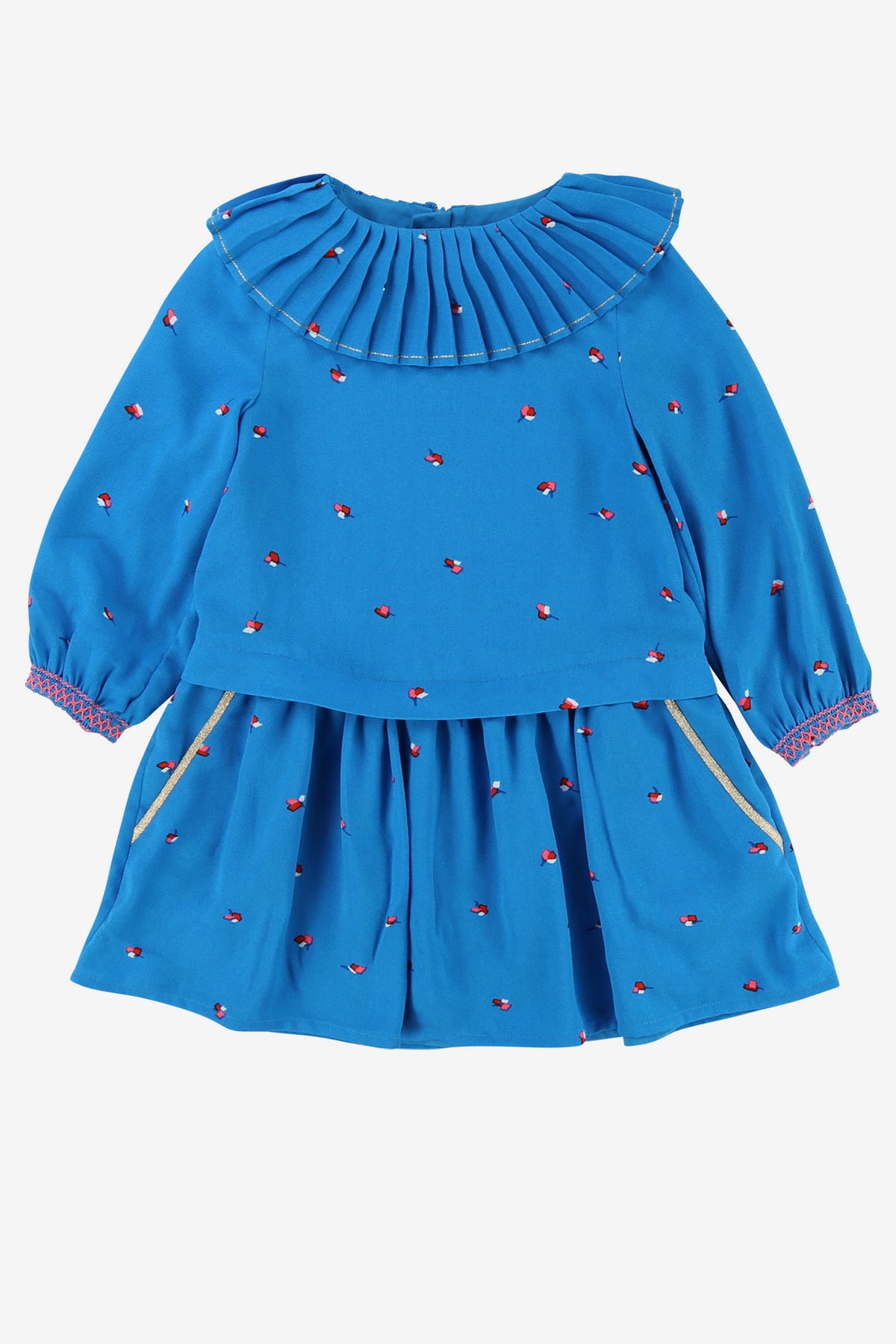 Billieblush Pleated Crepe Girls Dress – Mini Ruby
