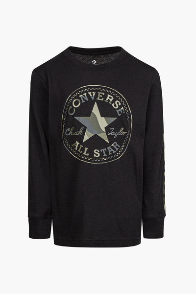 Converse Kids Camo Long Sleeve T-Shirt - Black