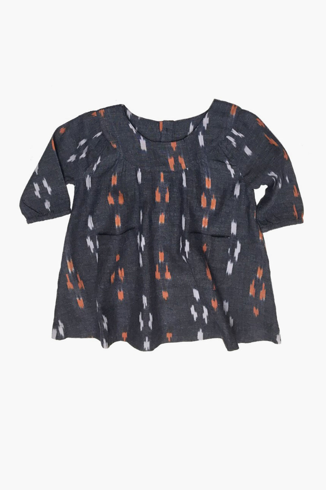 Peas and Queues Fern Baby Girls Dress - Navy