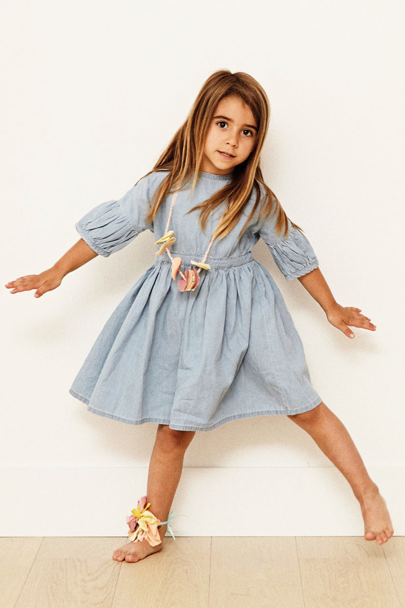 Yellow Pelota Oahu Dress - Washed Denim