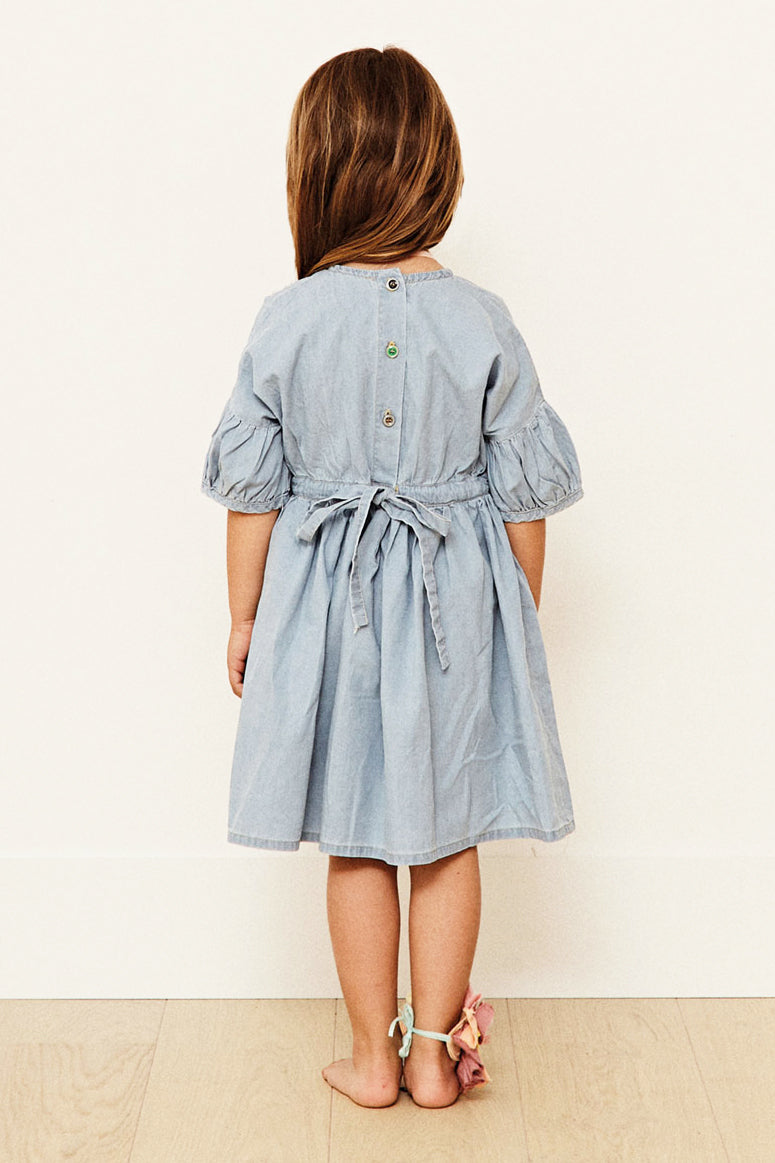 Yellow Pelota Oahu Dress - Washed Denim