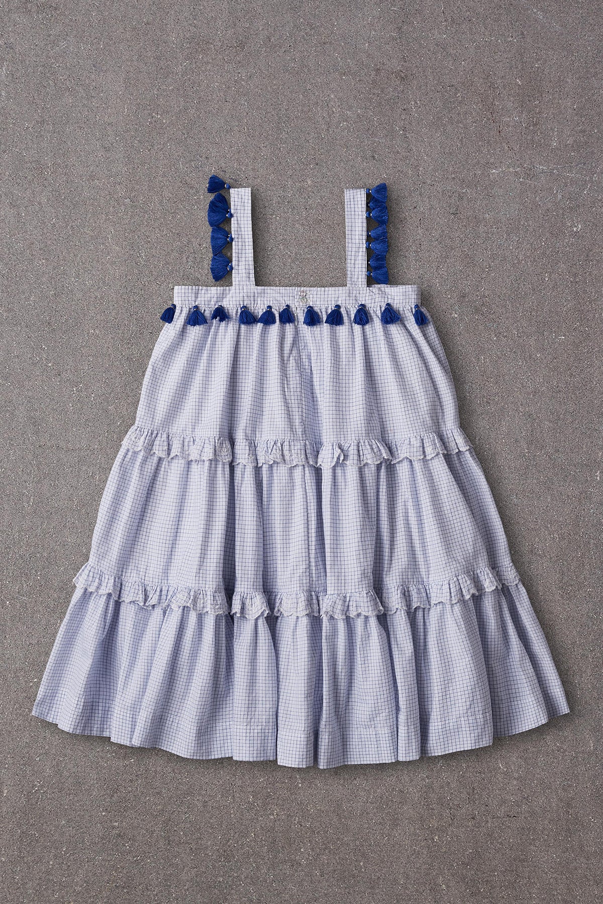Nellystella Paige Girls Dress - Small Blue Checks – Mini Ruby