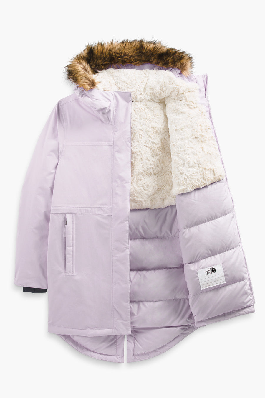 Girls Jacket North Face Arctic Parka Lavender Fog Size 14 16 left Mini Ruby