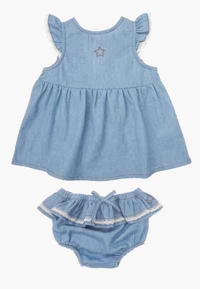 Baby Girl Dress Tocoto Vintage Chambray Set
