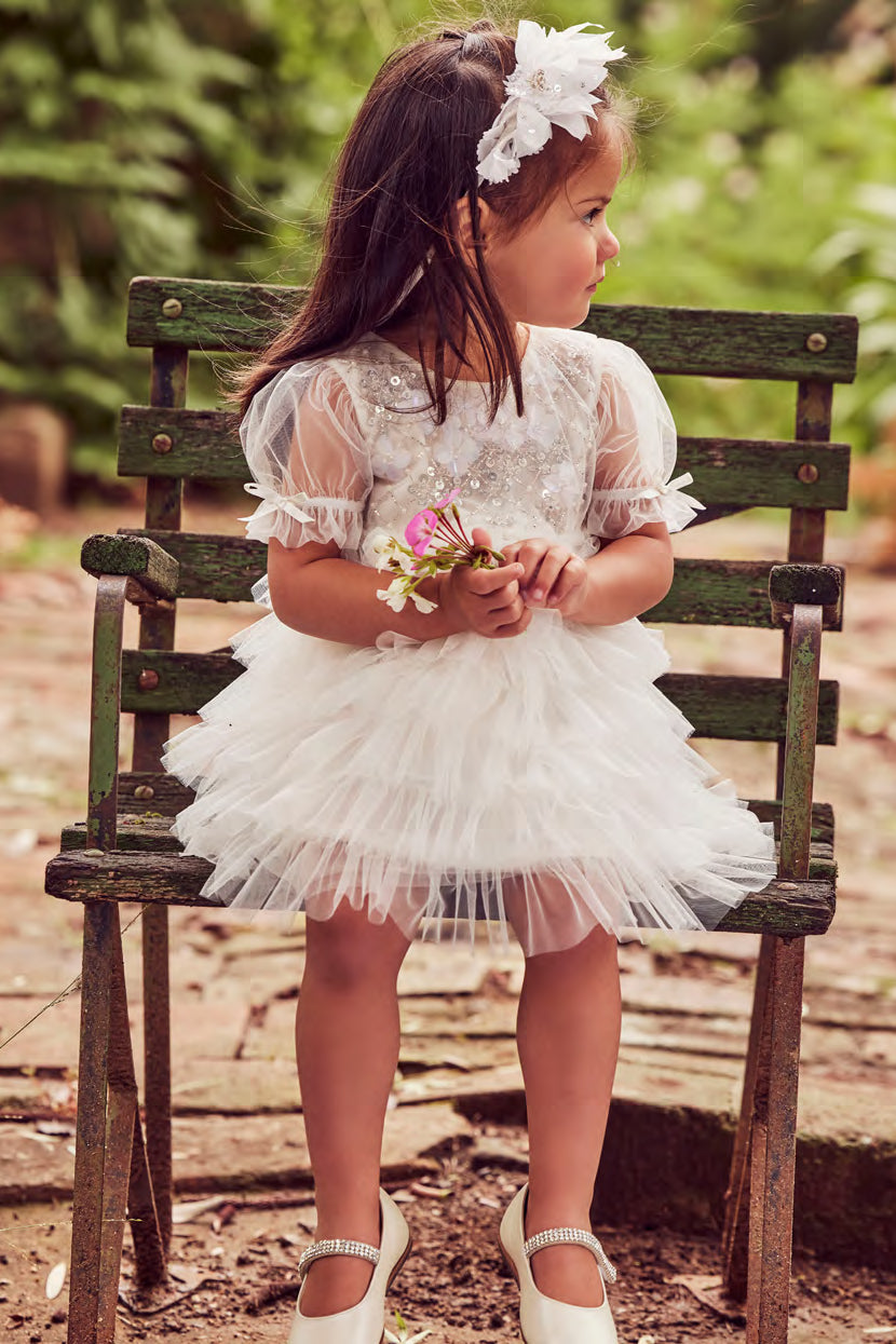 Tutu Du Monde Baby Girls Dress Chelsea Tulle - Milk close