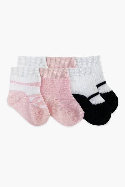 Jefferies Socks Ballet Slipper Baby Socks 3-Pack – Mini Ruby