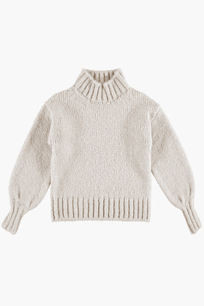 Tocoto Vintage Turtleneck Girls Sweater - Beige