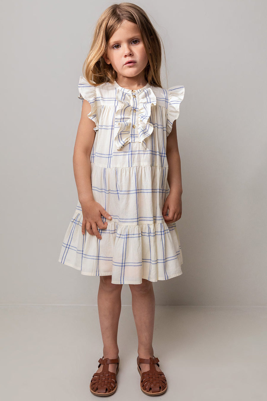 dashia blue dress Girls MarMar Copenhagen Dasha Red Check 10 / Check Size:XXL (20-22) Victorian Fantasy Dress - Dark_Angel_Costume blocked design