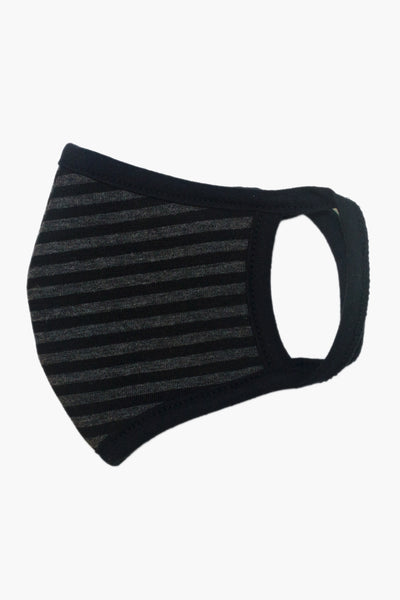 Kids Mask - Charcoal Stripe (Ages 3-10)