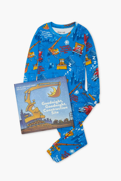 Books To Bed Goodnight Construction Site Kids Pajamas and Book Set
