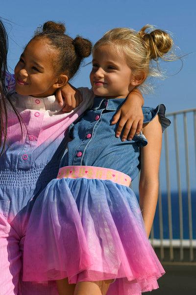 BILLIEBLUSH Blue & Pink Brocade Dress12y