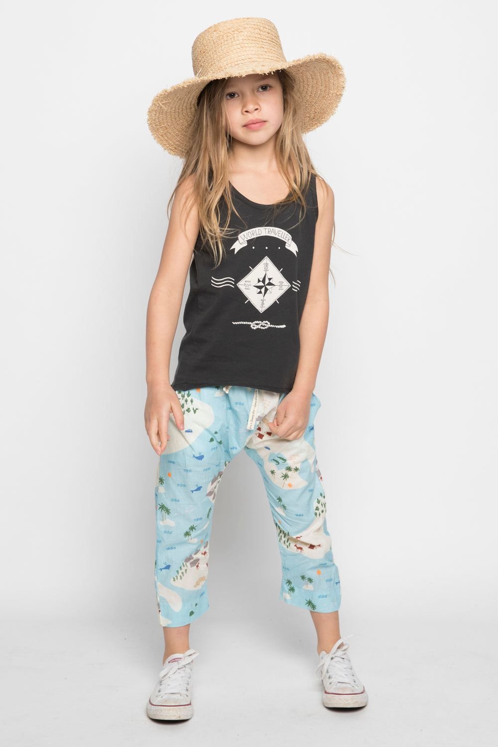 Munster Kids Brady World Traveler Girls Shirt - Soft Black
