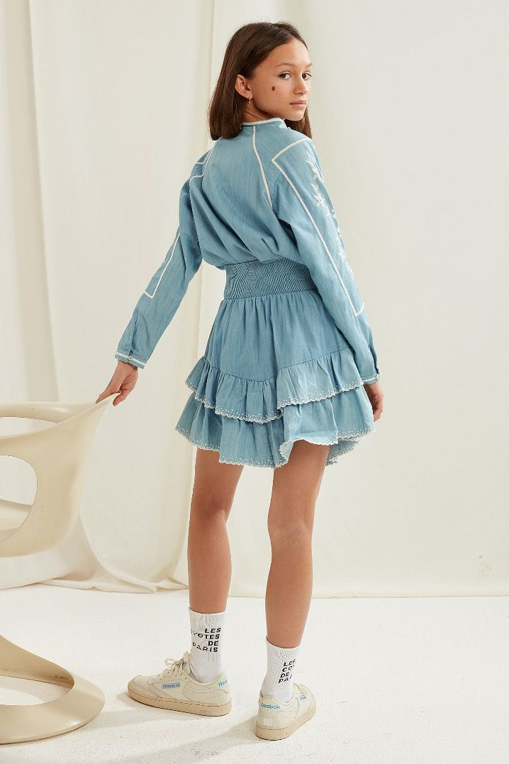 Les Coyotes de Paris Esti Chambray Skirt