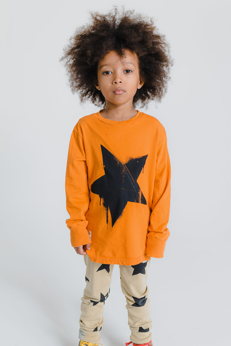 NUNUNU star sweatshirt orange NUNUNU star sweatshirt orange