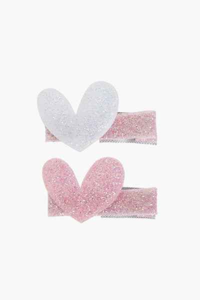 Ooahooah Glitter Heart Hair Clip Set