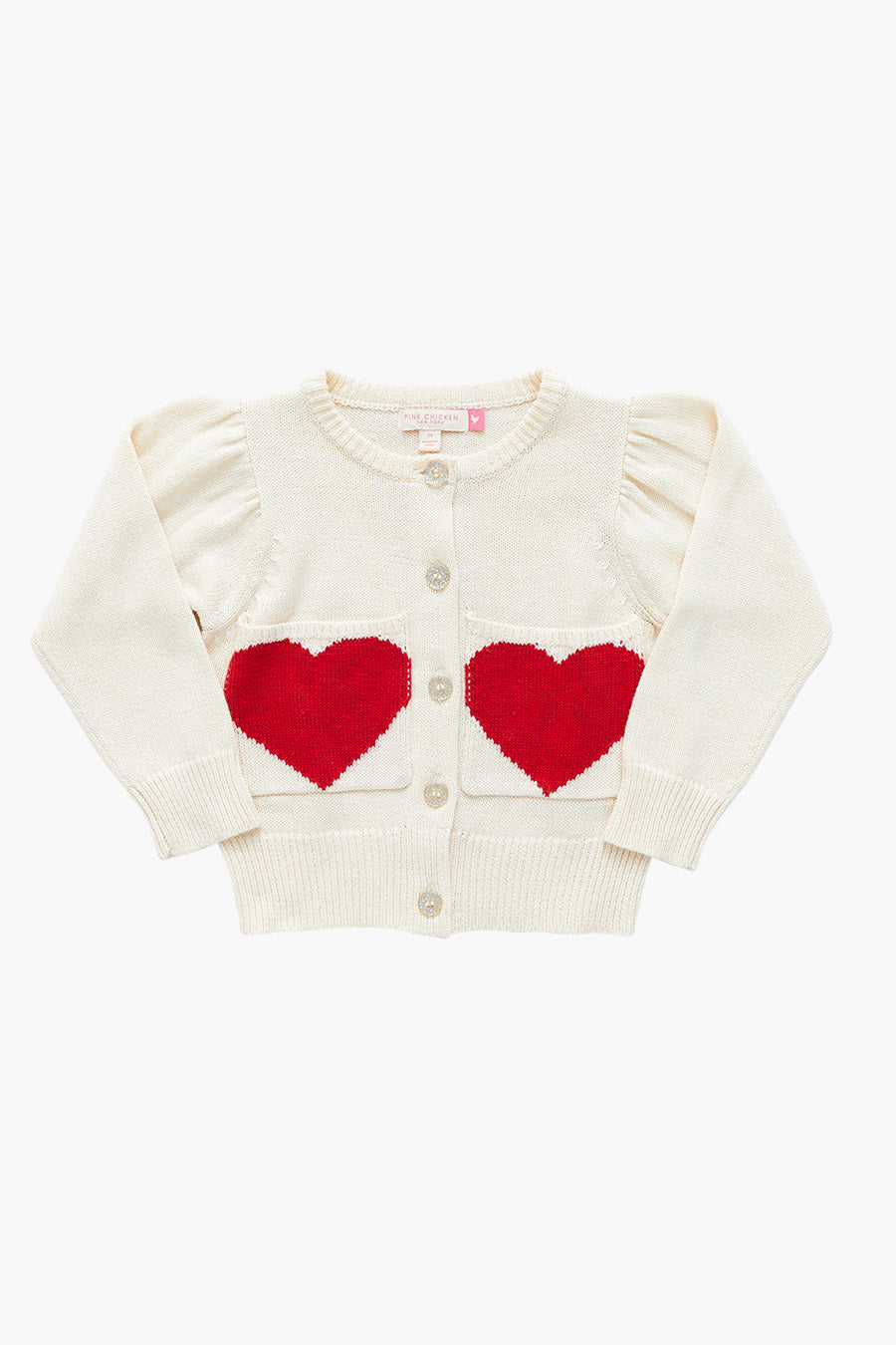 Pink Chicken Baby Girl Heart Cardigan – Mini Ruby