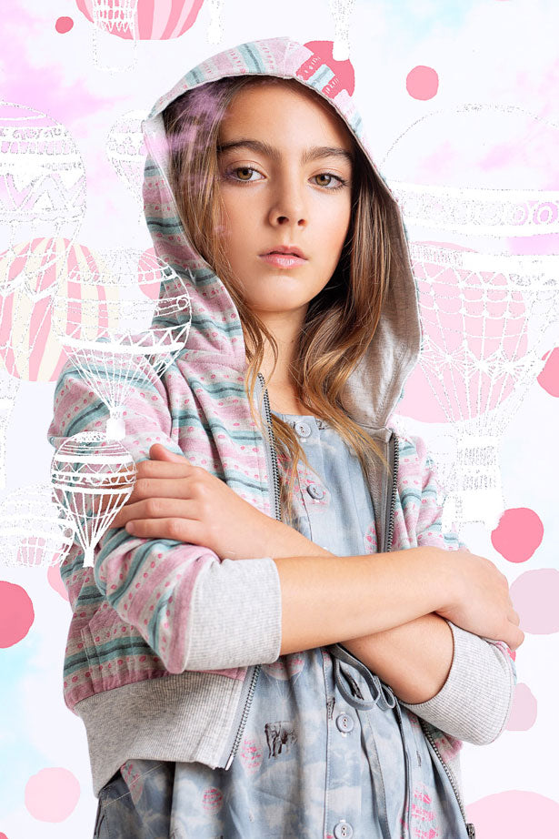 Paper Wings Texta Stripe With Spots Hoodie