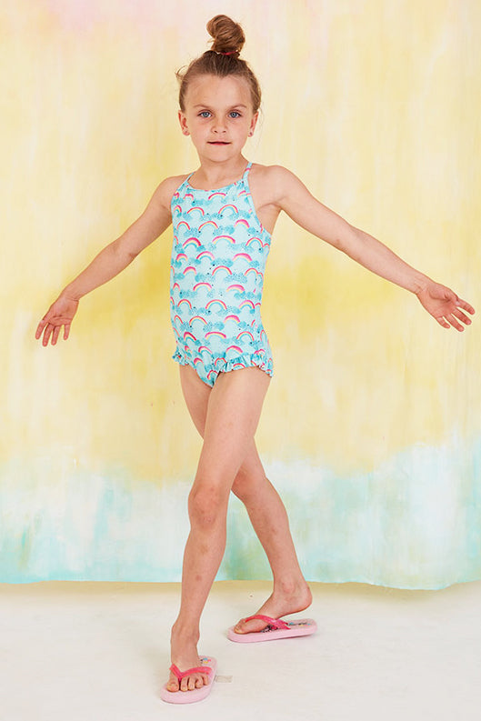 Kids Swimsuit Soft Gallery Ida Swimsuit - Blue Rainbow