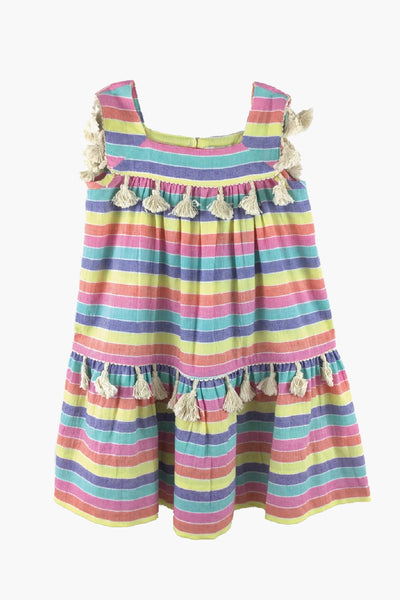 Peas and Queues Isla Rainbow Girls Dress