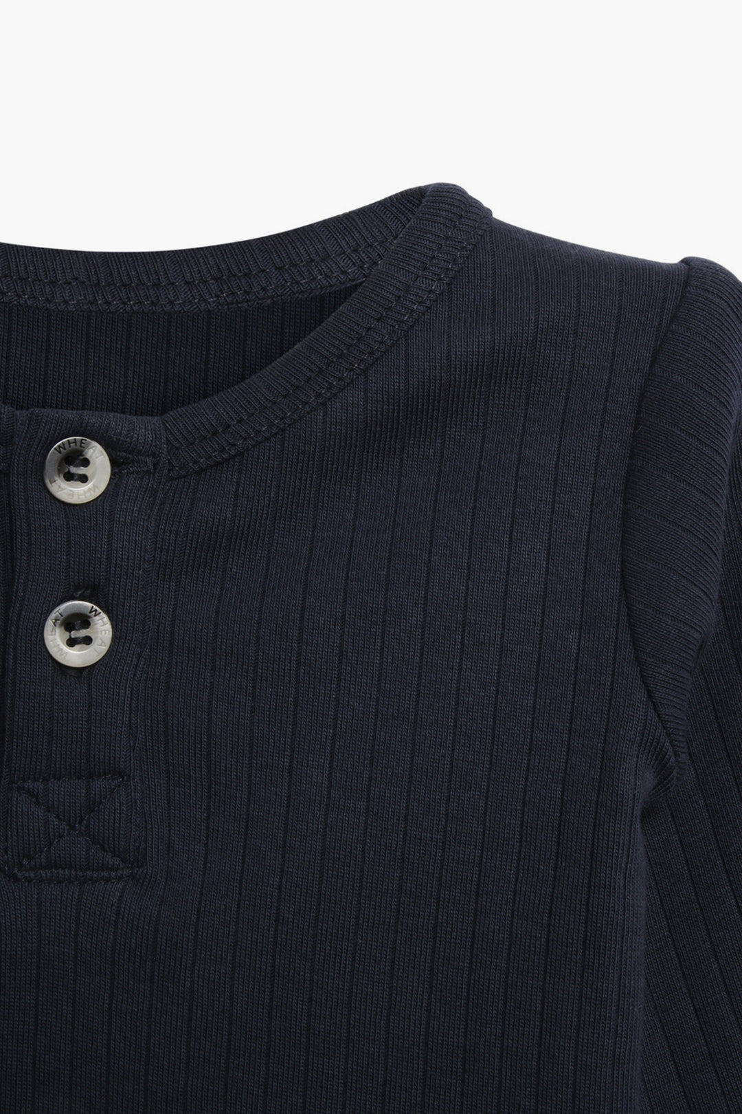 Wheat Edgeband Baby Boy Onesie - Navy