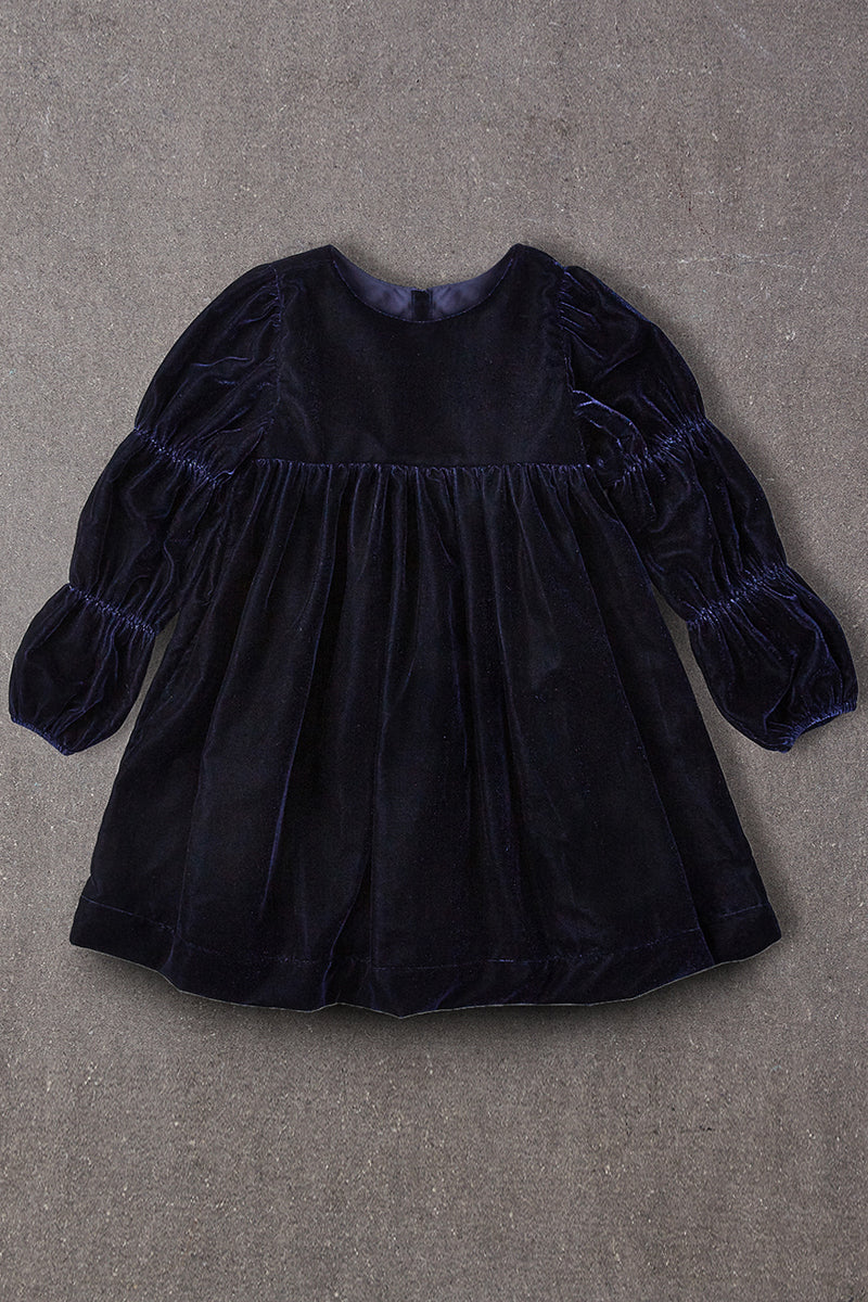 Nellystella Ottilie Girls Dress - Navy Velvet (Size 2 left) – Mini Ruby