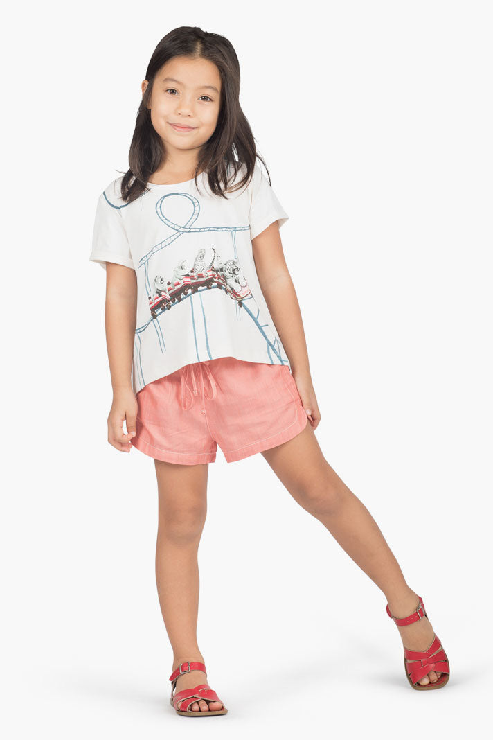 Paper Wings Pink Chambray Shorts