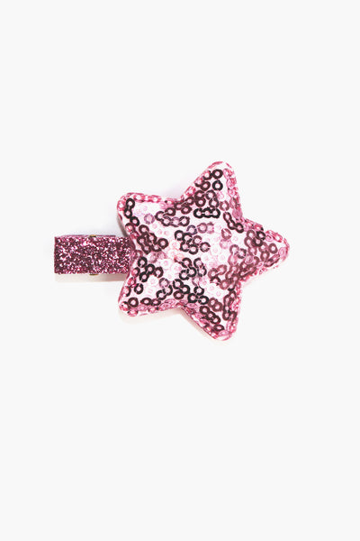 Pink Sequin Star Hair Clip