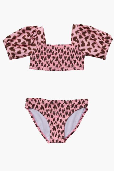 Kids Swimsuit Snapper Rock Wild Love Puff Sleeve