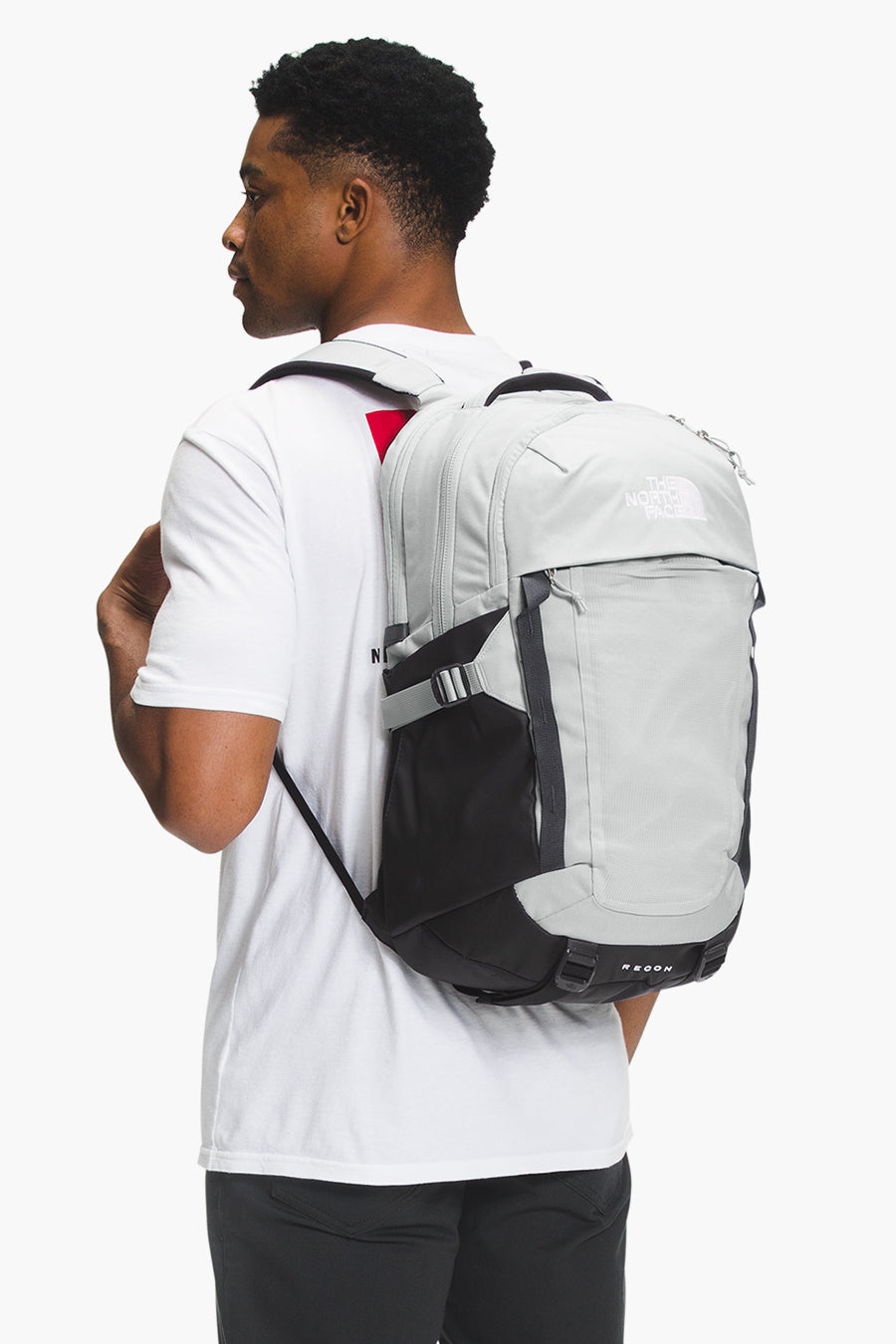 The North Face Recon Backpack: Tin Grey Dark Heather/Asphalt Grey/Black The North Face Recon Backpack: Tin Grey Dark Heather/Asphalt Grey/Black