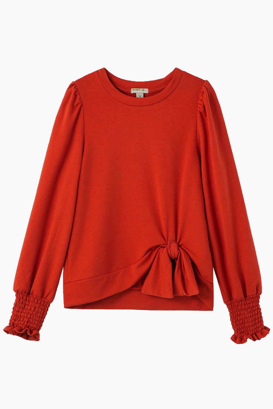 Habitual Kids Smocked Sleeve Side Tie Girls Top