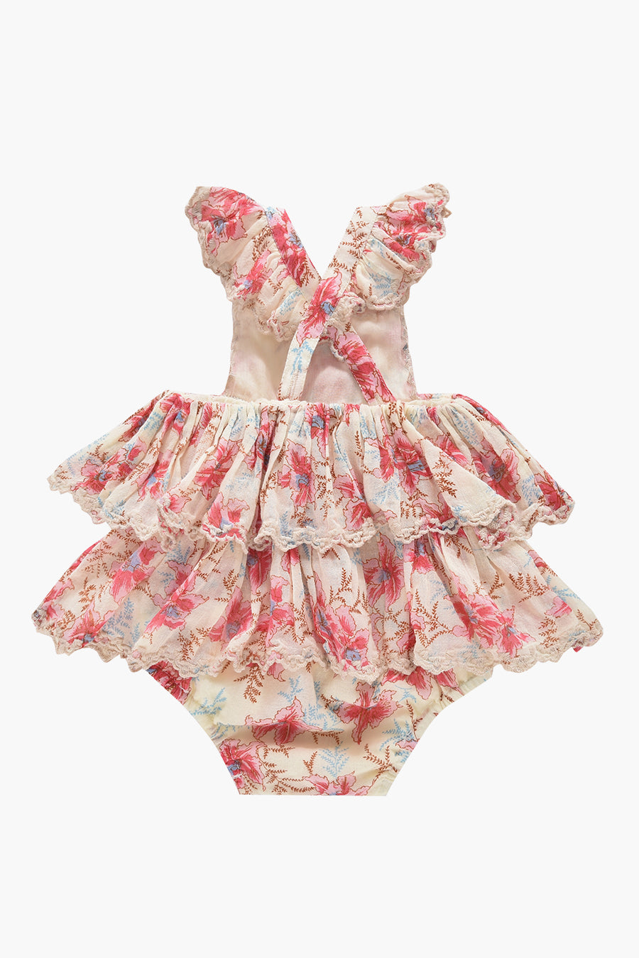 Baby Girls Louise Misha Salome - Raspberry Flowers back
