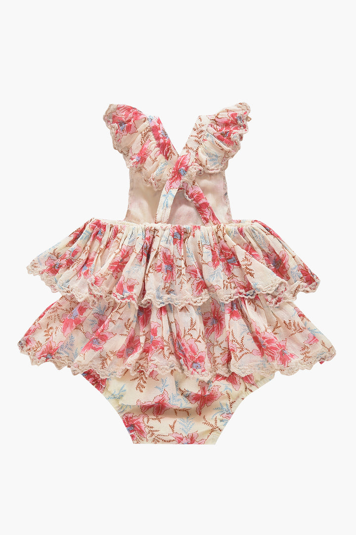 Baby Girls Louise Misha Salome - Raspberry Flowers back