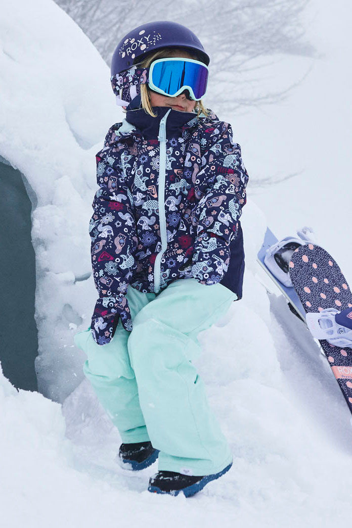 Kids Ski Jacket Roxy Snowy Tale Medieval Blue
