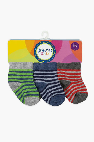 Jefferies Socks Stripe Baby Socks 3-Pack